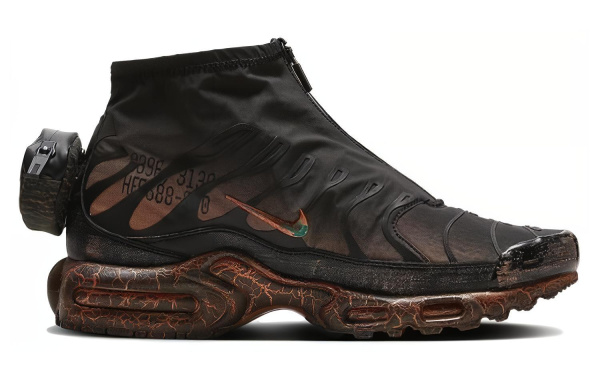 Nike Air Max Plus Водонепроницаемый MID Топ Повседневная Городская Коммутация Беговые кроссовки Мужские Черные Серые