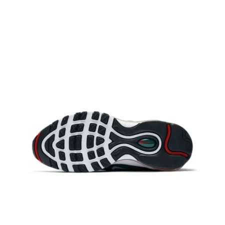 Nike Air Max 97 Амортизация Износостойкие Низкие Кеды для Детей Lifestyle Бело-Зеленые