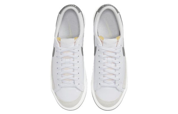 Nike Blazer Low Top Скейтборд Кроссовки Женские Белые Серебряные