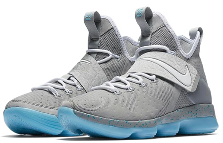 Nike Lebron 14 MAG Круглый носок Амортизация Поддержка Высокие Баскетбольные кроссовки для игры Мужской Серый