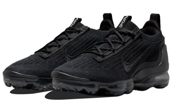 Nike VaporMax Flyknit Сетка Текстиль Низкие Повседневные Беговые Кроссовки Женские Черные