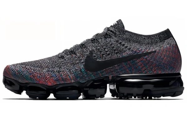 Nike VaporMax Flyknit Low Повседневные беговые кроссовки для женщин черные и красные