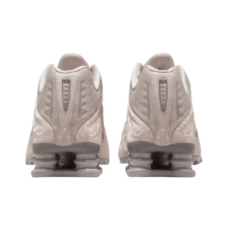 Nike Shox R4 Кожа Дышащий Поддержка Низкий Верх Повседневные Беговые Кроссовки Женские Серые