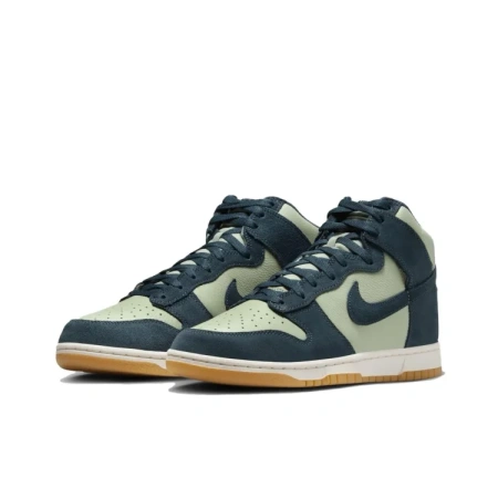 Nike Dunk High противоскользящие устойчивые к истиранию высокие скейтбординговые кроссовки унисекс синий зеленый
