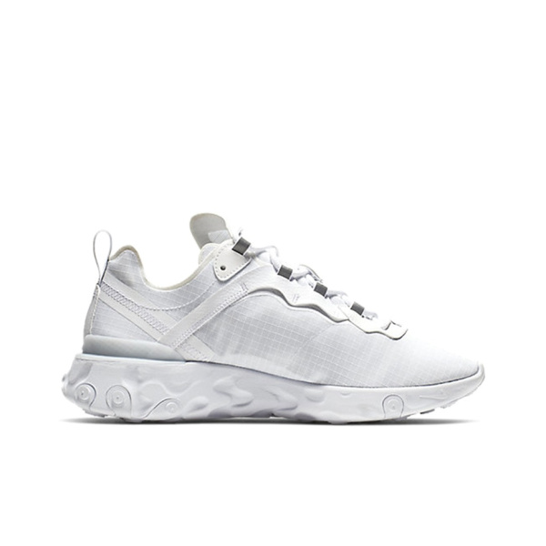 Nike React Element 55 Амортизация Противоскользящие Низкие Кроссовки для Бега на Дистанцию Мужские Чисто Белые