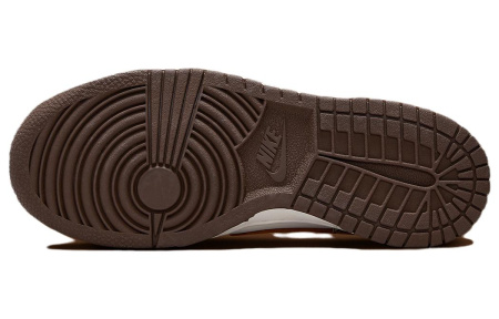 Nike Dunk Кожа Устойчивая к истиранию Низкие Детские Скейтбординги Белый-коричневый