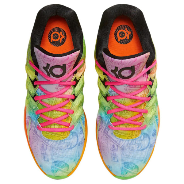 Nike KD 17 Противоскользящие устойчивые к истиранию низкие баскетбольные кроссовки Мужские Желто-зеленые