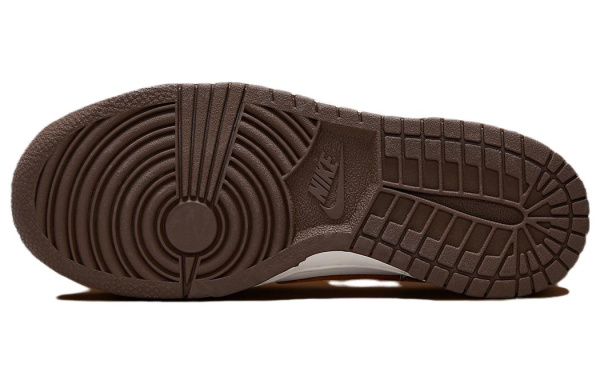 Nike Dunk Кожа Устойчивая к истиранию Низкие Детские Скейтбординги Белый-коричневый