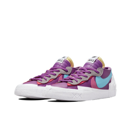 KAWS X Sacai X Nike Blazer Фиолетовый Dusk Low Топ Скейтборд Кроссовки Унисекс Фиолетовый