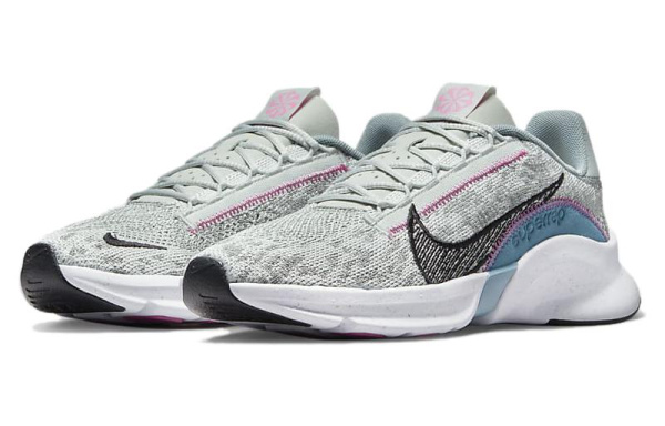 Nike SuperRep Go 3 Next Nature Flyknit Амортизация Противоскользящие Низкие Кроссовки для тренировок Женские Серые