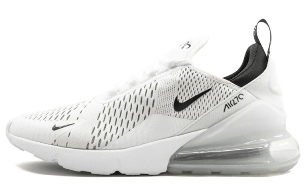 Nike Air Max 270 Ткань Низкие Кроссовки для Бега с Воздушной Подушкой Унисекс Белый Черный