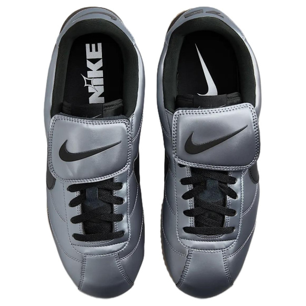Nike Cortez Спилок коровьей кожи искусственная кожа низкий топ беговые кроссовки мужской серебряный