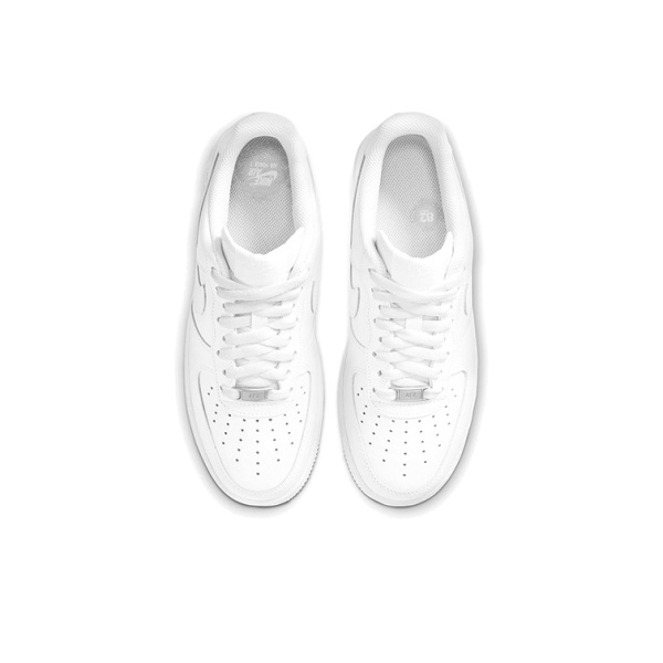 Nike Air Force 1 'Triple White' Кожа Устойчивая к истиранию Низкие Кроссовки для скейтбординга Женские Чисто белые