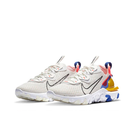 Nike React Vision Ткань Амортизация Противоскользящие Низкие Повседневные Беговые Кроссовки Женские Белые Синие Розовые