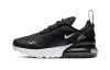 Nike Air Max 270 Амортизация Износостойкие Низкие Кроссовки для Детей Lifestyle Черные Белые для Возраста 3-7 Лет