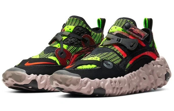 Nike ISPA OverReact Амортизация Противоскользящая Низкий Топ Повседневная Обувь Унисекс Черный Зеленый