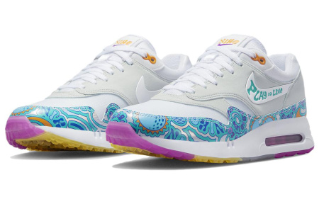 Nike Air Max 1 Golf Play To LIVE Амортизация Низкий Топ Гольф Обувь Унисекс Белый Синий