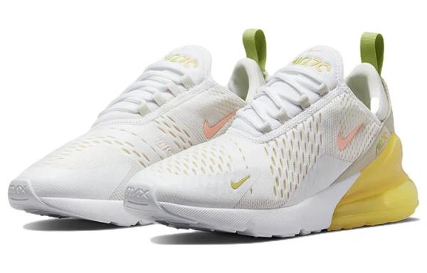 Nike Air Max 270 Спортивный низкий топ повседневная обувь для женщин белый желтый