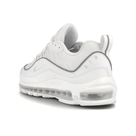 Nike Air Max 98 Ткань Низкие Беговые Кроссовки Женские Чисто Белые