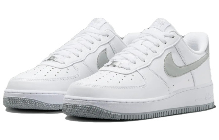 Nike Air Force 1 Low Топ Скейтборд Кроссовки Мужские Белые Серые