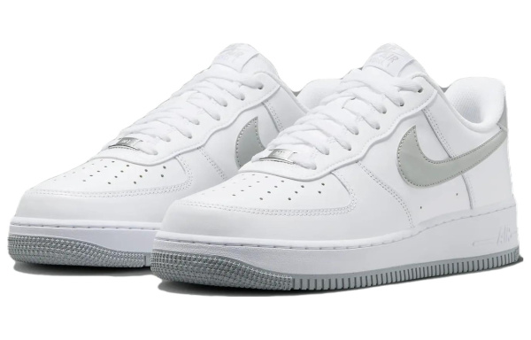 Nike Air Force 1 Low Топ Скейтборд Кроссовки Мужские Белые Серые