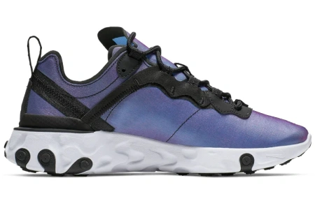 Nike React Element 55 Ткань Амортизация Легкий Низкий Топ Беговые кроссовки Женские Лазерный Фиолетовый