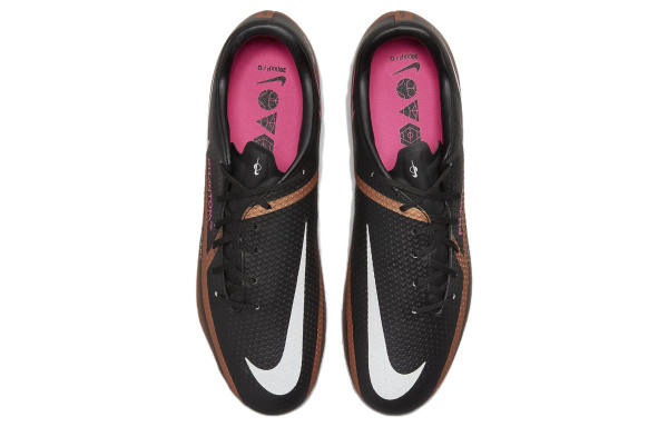Nike AG Искусственная трава Противоскользящее и Износостойкое Покрытие Футбольные бутсы Унисекс Черный Золотой Белый