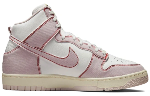 Nike Dunk High 1985 Розовый Деним Винтаж Высокие Кроссовки для скейтбординга Унисекс Белый Розовый