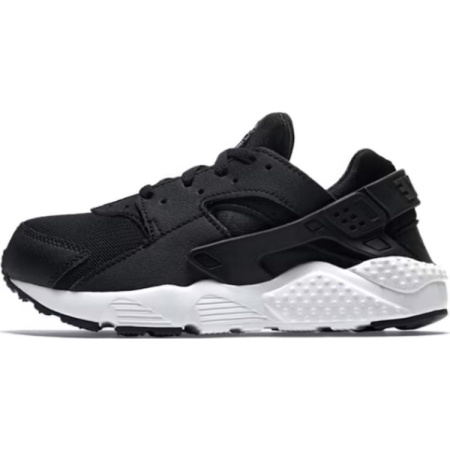 Nike Air Huarache Run Противоскользящие Устойчивые к истиранию Низкие Детские Беговые Кроссовки Черно-Белые Детские