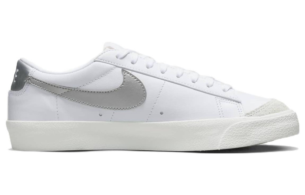 Nike Blazer Low Top Скейтборд Кроссовки Женские Белые Серебряные