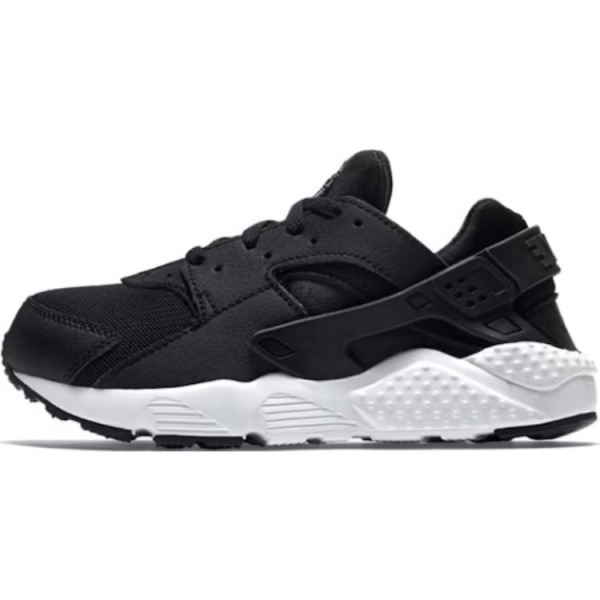 Nike Air Huarache Run Противоскользящие Устойчивые к истиранию Низкие Детские Беговые Кроссовки Черно-Белые Детские
