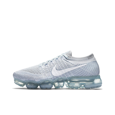 Nike VaporMax Flyknit Комфортные Низкие Кроссовки с Воздушной Подушкой для Бега Повседневные Женские Серый Белый