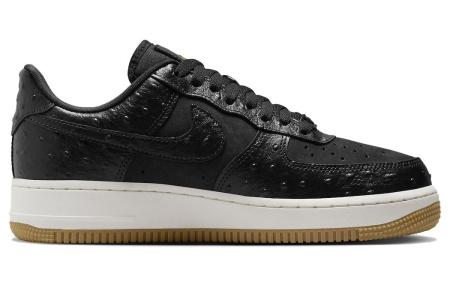 Nike Air Force 1 'Черный Ostrich' Низкие Кроссовки для скейтбординга Женские Черные