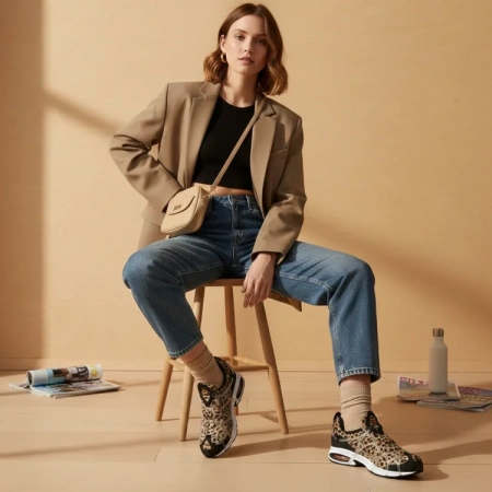 Nike Air Kukini SE 'Kumquat And Action Red' Низкие повседневные кроссовки унисекс с черным леопардовым принтом