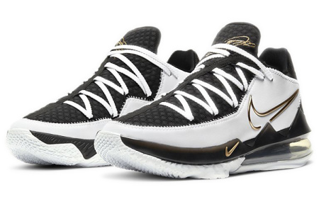 Nike Lebron 17 Low EP Low Топ Air Max React Баскетбольные кроссовки для игры Мужской Черный Белый Золото