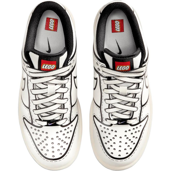 LEGO X Nike Dunk противоскользящие устойчивые к истиранию низкие детские скейтбординги белый черный красный