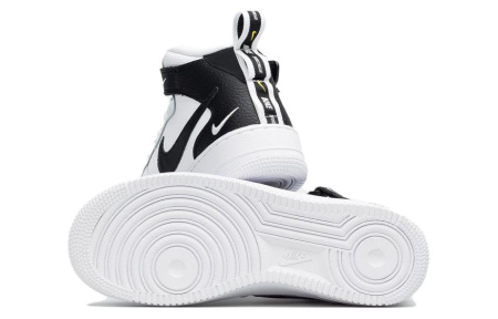 Nike Air Force 1 MID Топ Детские Скейтбординги Черный Белый Унисекс