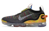 Nike VaporMax Flyknit Ткань Низкий Топ Воздушная Подушка Повседневные Беговые Кроссовки Мужские Серый Желтый