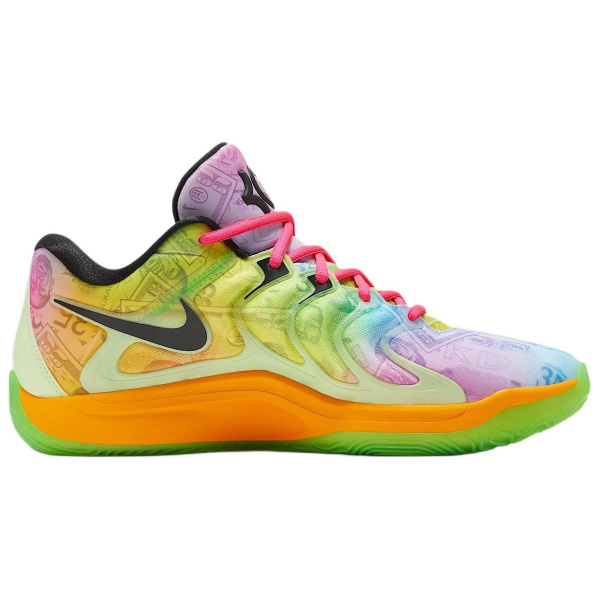 Nike KD 17 Противоскользящие устойчивые к истиранию низкие баскетбольные кроссовки Мужские Желто-зеленые