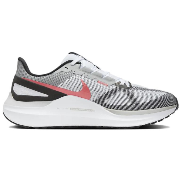Nike Zoom Structure 25 Ткань Устойчивая к истиранию Дышащая Низкий Верх Беговые кроссовки Мужские Белый Серый Черный