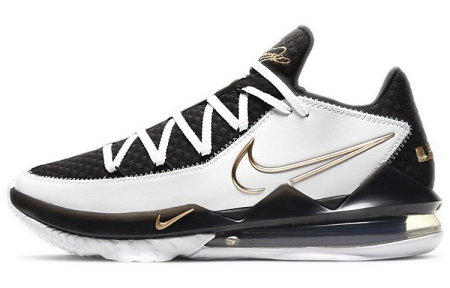 Nike Lebron 17 Low EP Low Топ Air Max React Баскетбольные кроссовки для игры Мужской Черный Белый Золото