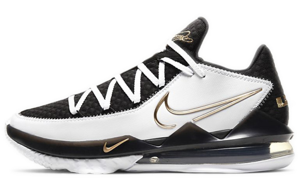 Nike Lebron 17 Low EP Low Топ Air Max React Баскетбольные кроссовки для игры Мужской Черный Белый Золото
