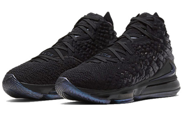Nike Lebron 17 Черный Warrior MID Топ Air Zoom Баскетбольные кроссовки для игры Мужской Черный Азиатская версия