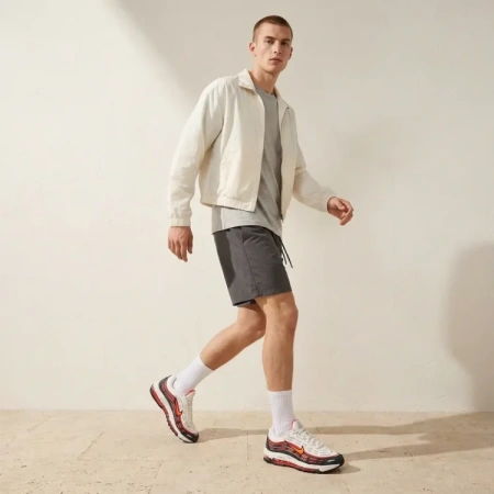 Nike Air Max Tl 2,5 Удобные и Легкие Устойчивые к Износу Низкие Повседневные Беговые Кроссовки Унисекс Белый Оранжевый