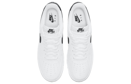 Nike Air Force 1 'Белый и Черный' Кожа Противоскользящие Низкие Кроссовки для скейтбординга Мужские Белый Черный