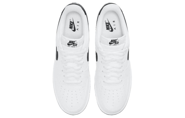 Nike Air Force 1 'Белый и Черный' Кожа Противоскользящие Низкие Кроссовки для скейтбординга Мужские Белый Черный