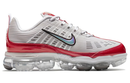 Nike Vapormax 360 Ткань Низкий Верх Амортизирующие Повседневные Беговые Кроссовки Унисекс Серый Красный