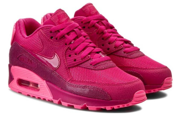 Nike Air Max 90 Prm Текстиль Кожа Низкий Верх Повседневная Обувь Женская Розовая