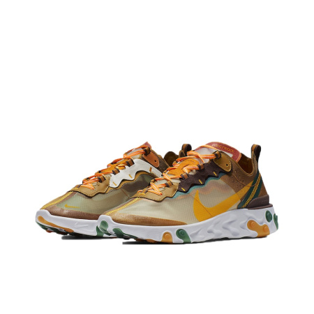 Nike React Element 87 Ткань Амортизация Легкий Низкий Топ Повседневные Беговые Кроссовки Унисекс Оранжевый
