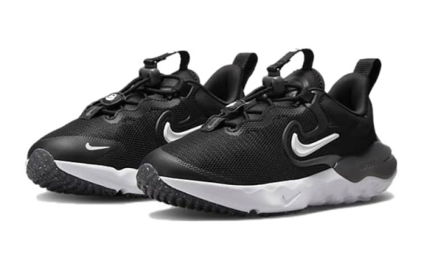 Nike Run Flow BP противоскользящие амортизирующие низкие беговые кроссовки черного цвета для детей 3-7 лет